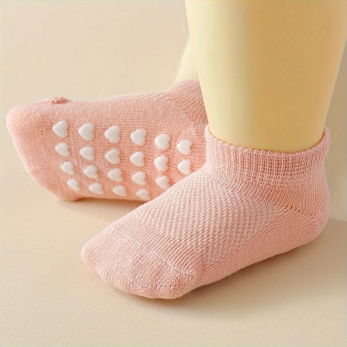 10 Pairs Of Kid's Cotton Blend Fashion Cute Low-cut Socks, Comfy & Breathable Soft & Elastic Non-slip Thin Mesh Floor Socks For Daily Wearing