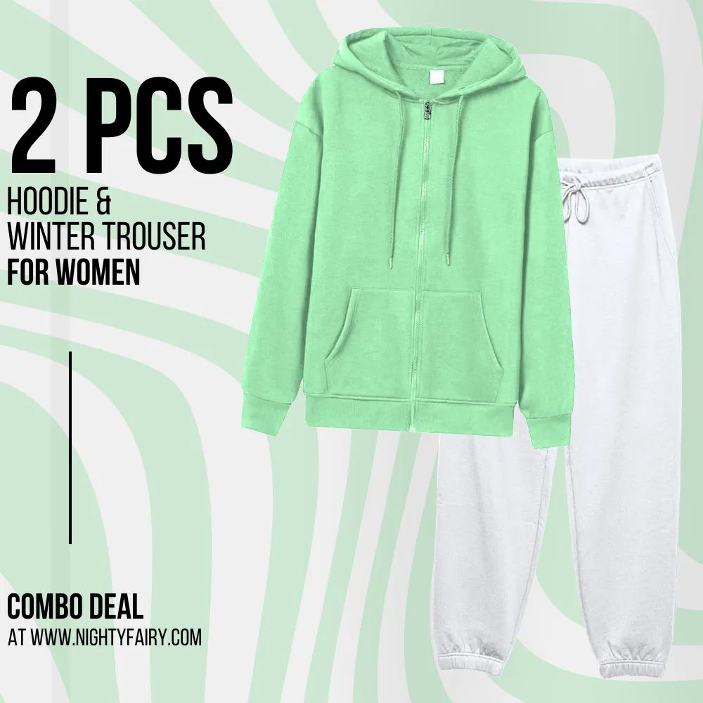 2 Pcs Premium Zipper Hoodie & Trouser Combo (1056)