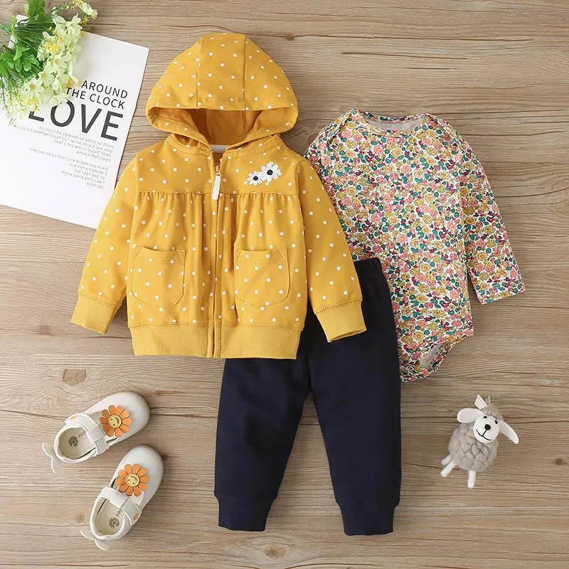 3-piece Coat & Pants & Romper for Baby Girl