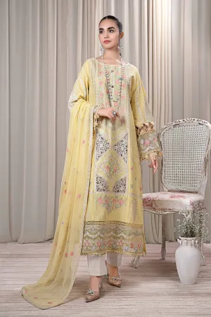 3 Piece Embroidered Self Jacquard Suit | DW-EF24-109