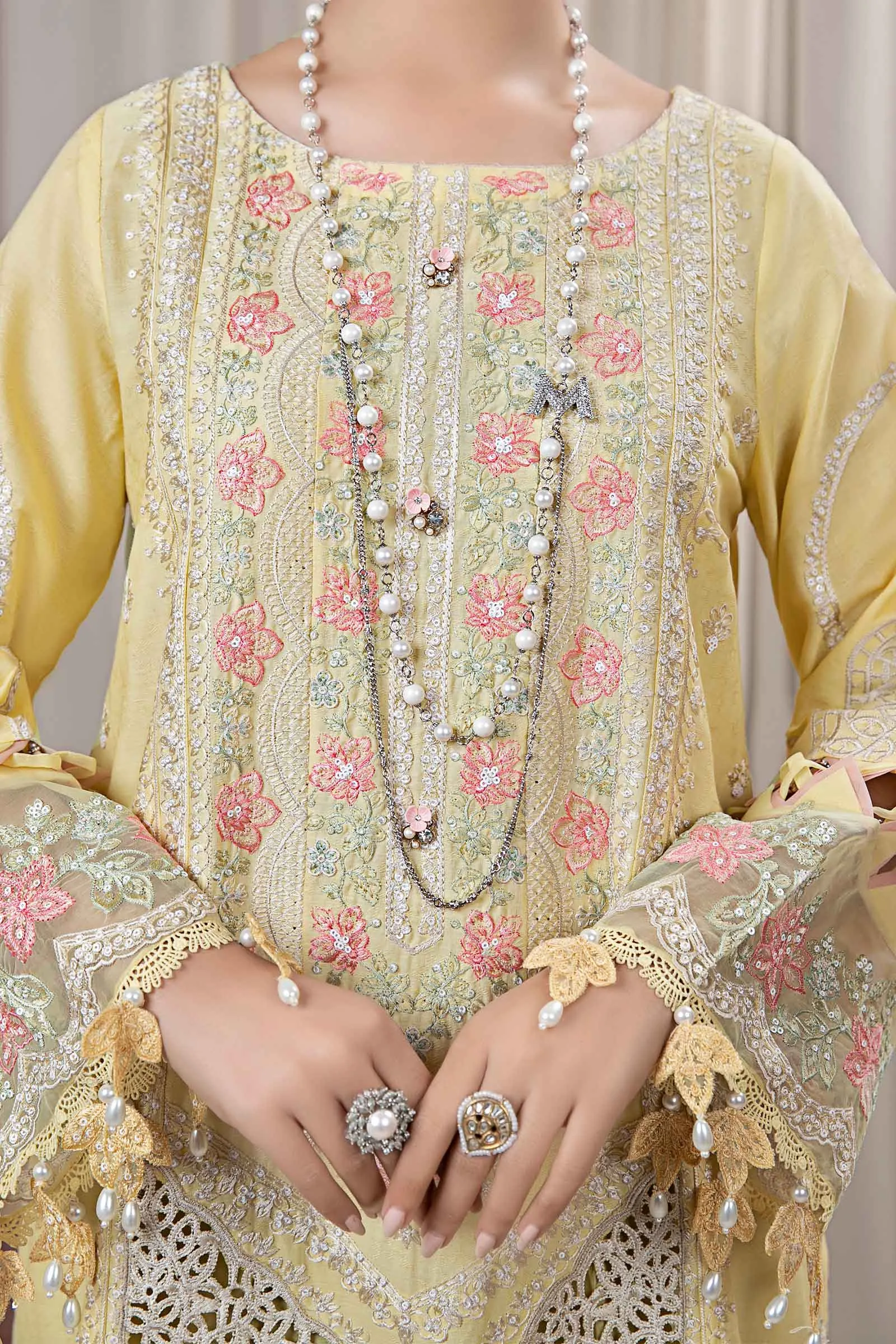 3 Piece Embroidered Self Jacquard Suit | DW-EF24-109