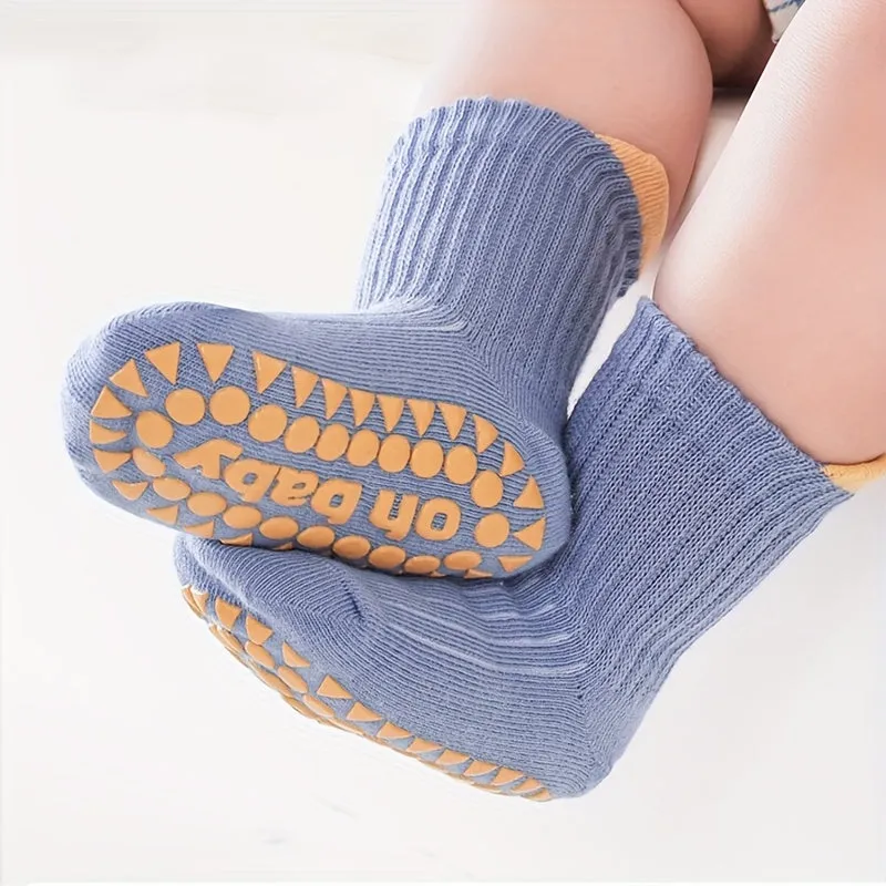 6 Pairs Of Kid's Cotton Fashion Cute Crew Socks, Comfy & Breathable Soft & Elastic Non-slip Floor Socks For All Seasons Wearing