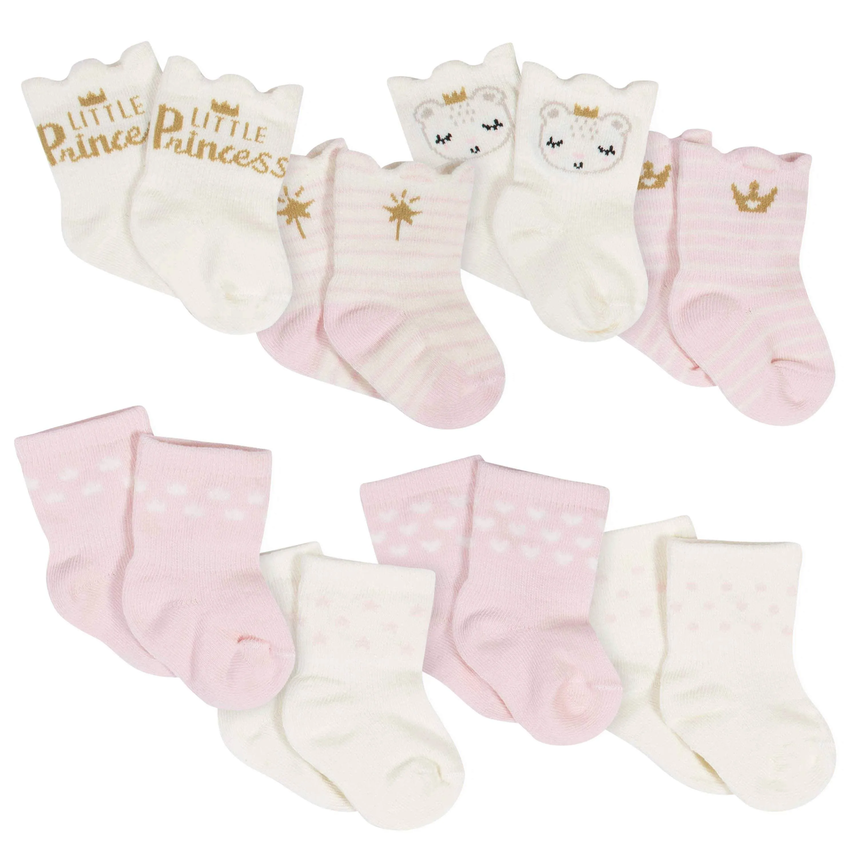 8-Pack Baby Girls' Mary Jane Wiggle-Proof® Jersey Crew Socks