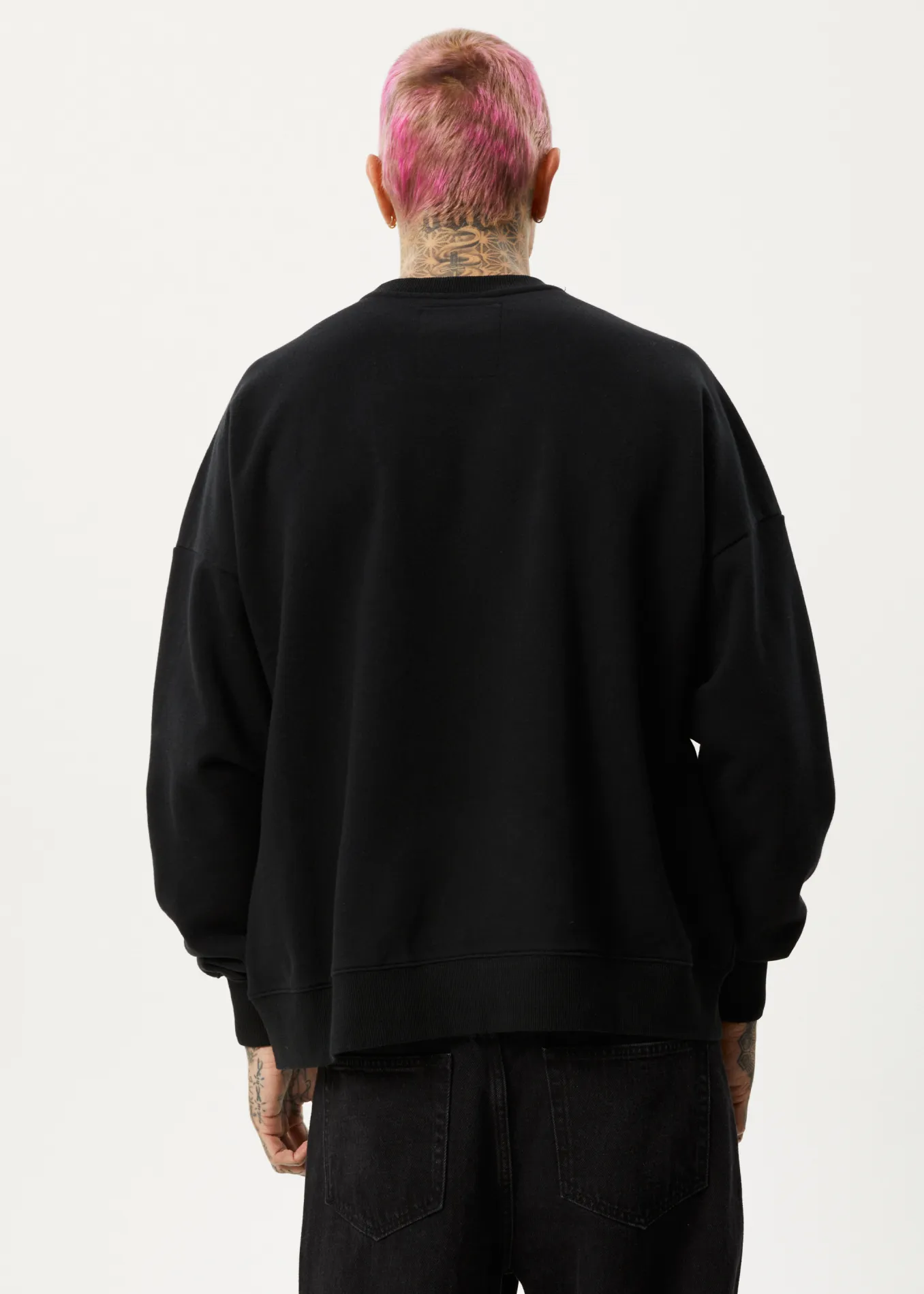 Afends Unisex Vital - Unisex Recycled Crew Neck Jumper - Black