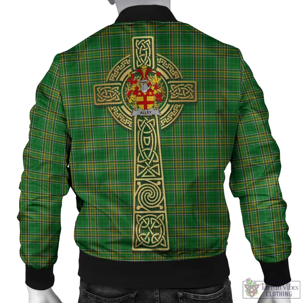 Alley Irish Clan Tartan Bomber Jacket with Coat of Arms Celtic Tree of Life Style