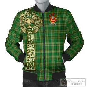 Alley Irish Clan Tartan Bomber Jacket with Coat of Arms Celtic Tree of Life Style