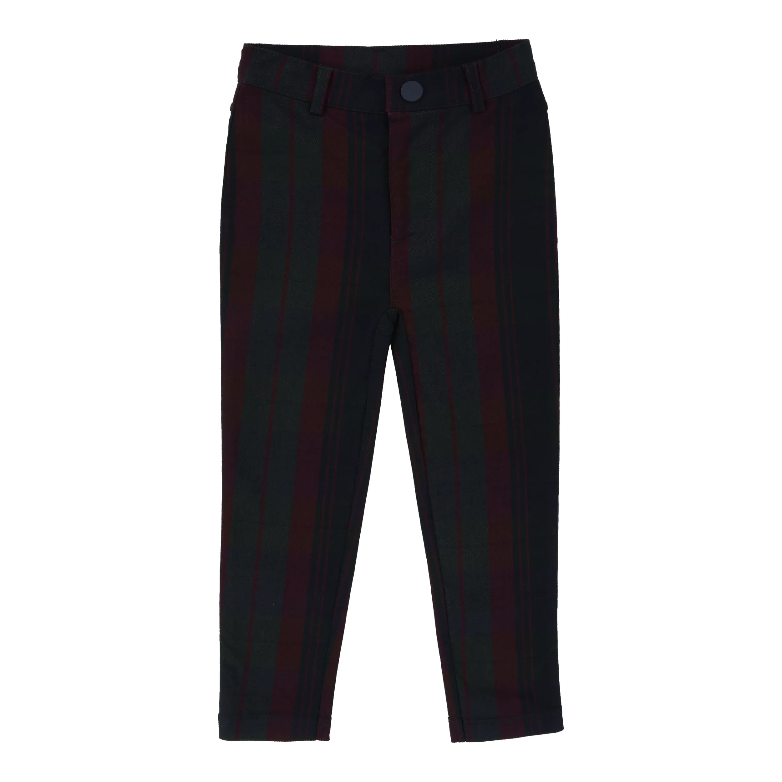 Analogie By Lil Legs Printed Pants Burgundy Plaid