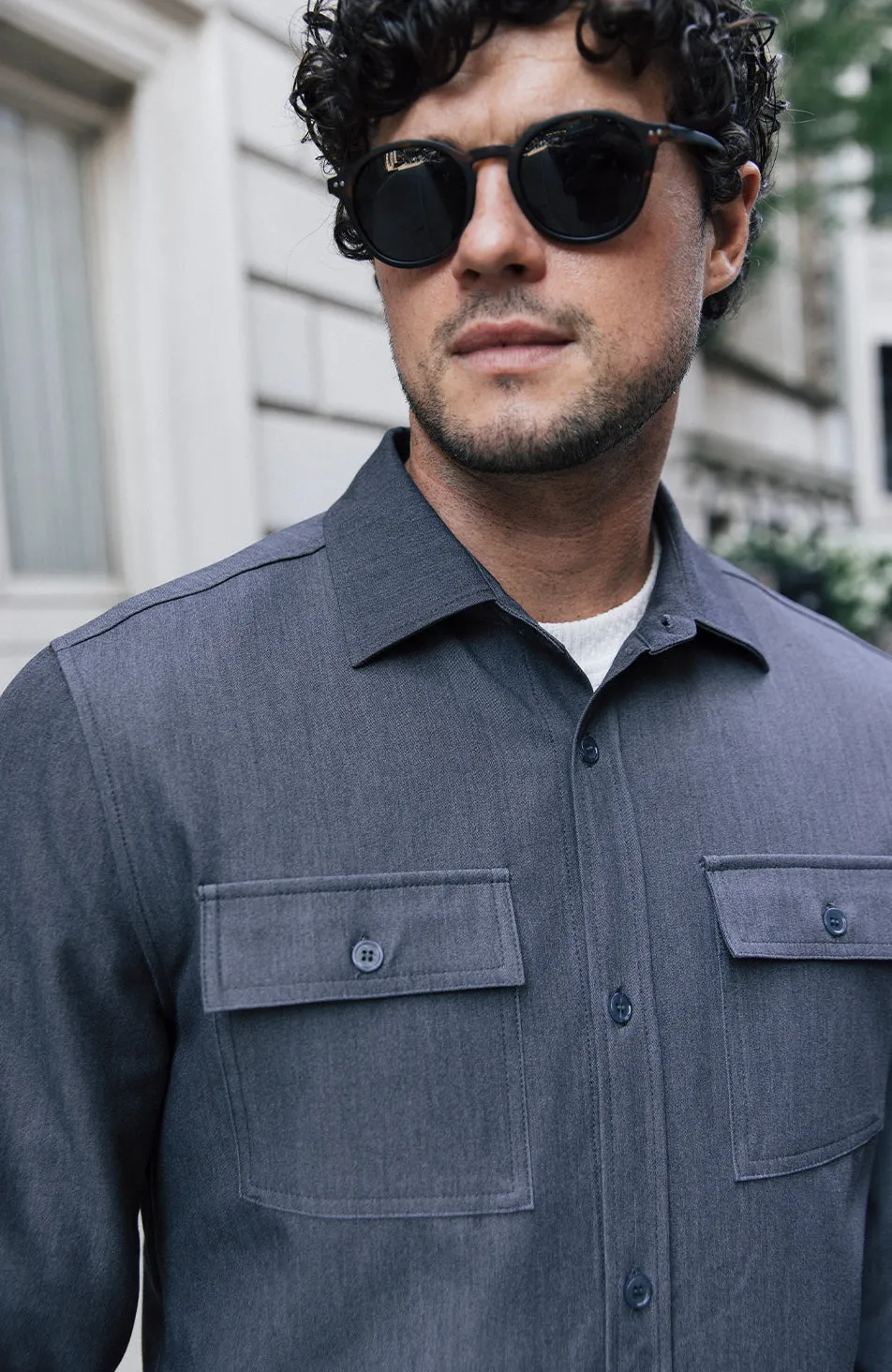 Arlington Slim Overshirt in Slate