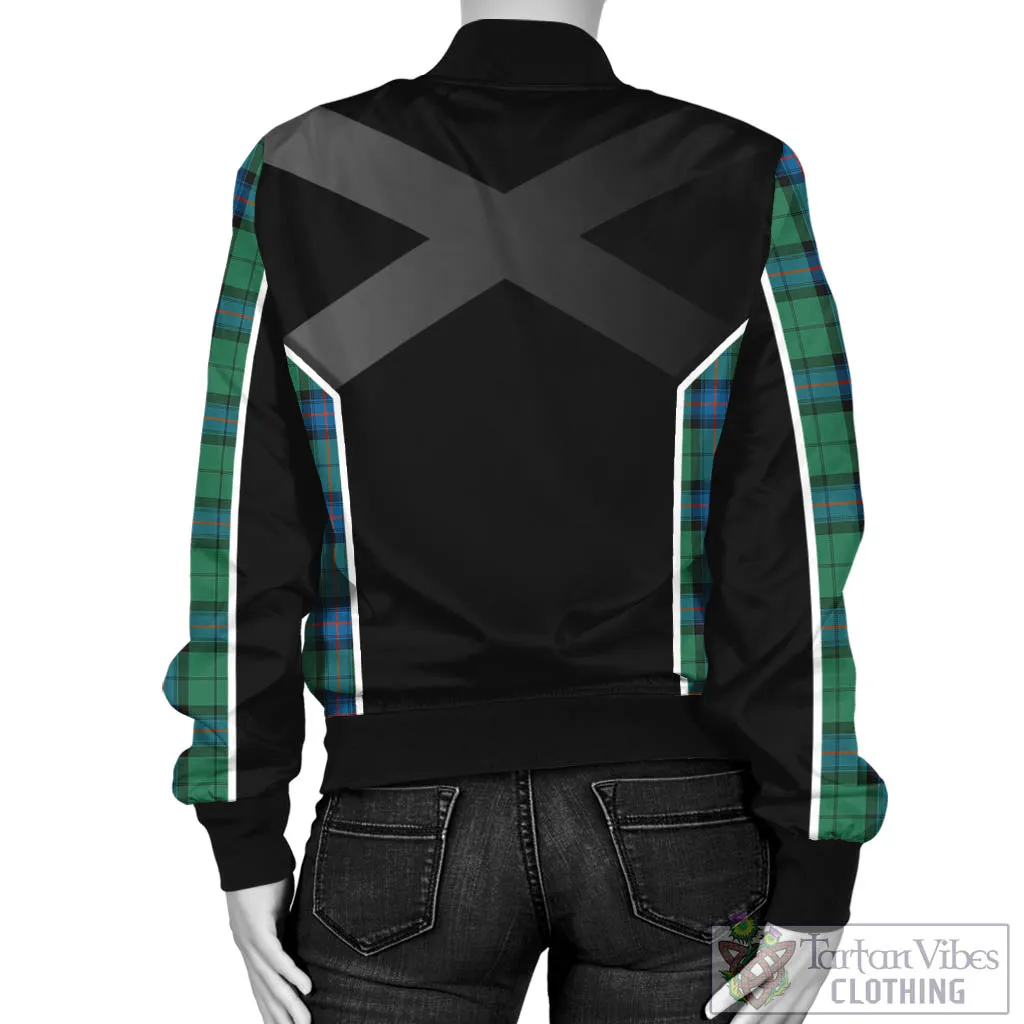 Armstrong Ancient Tartan Bomber Jacket with Family Crest and Scottish Thistle Vibes Sport Style