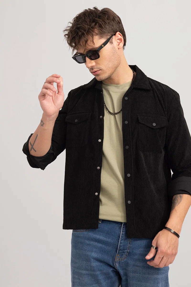 Artic Onyx Black Corduroy Overshirt