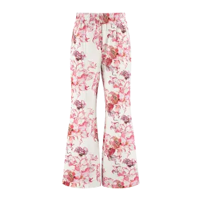 Ashluxe Female Flared Pants Pink Flower Aop