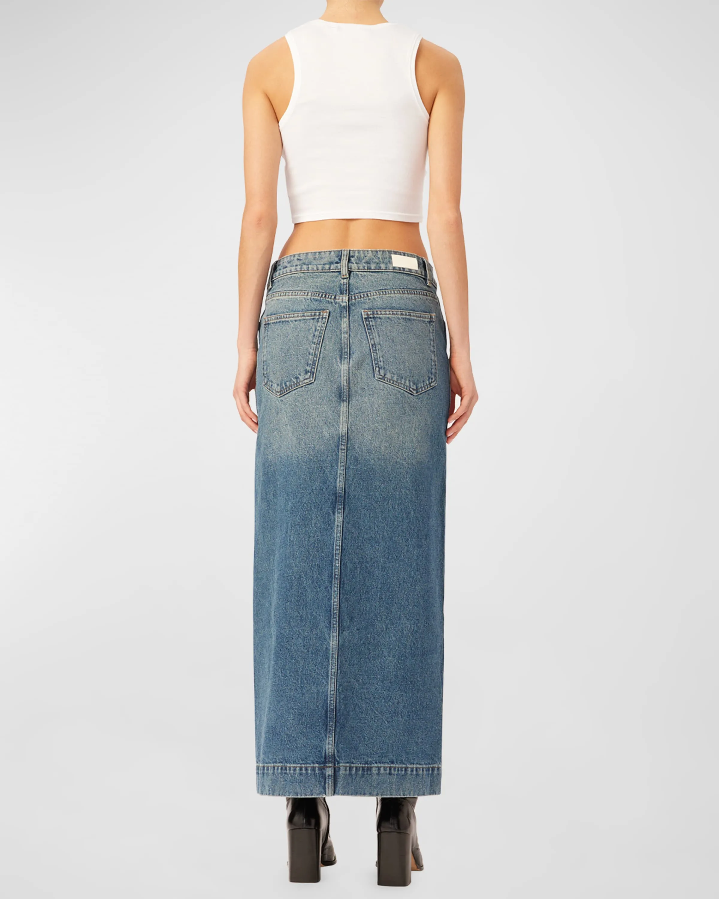 Asra Denim Maxi Skirt