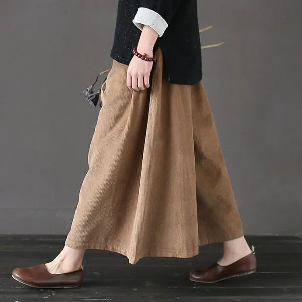 Autumn Retro Casual Corduroy Wide Leg Pants