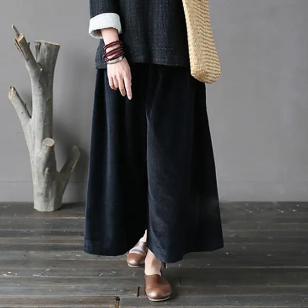 Autumn Retro Casual Corduroy Wide Leg Pants