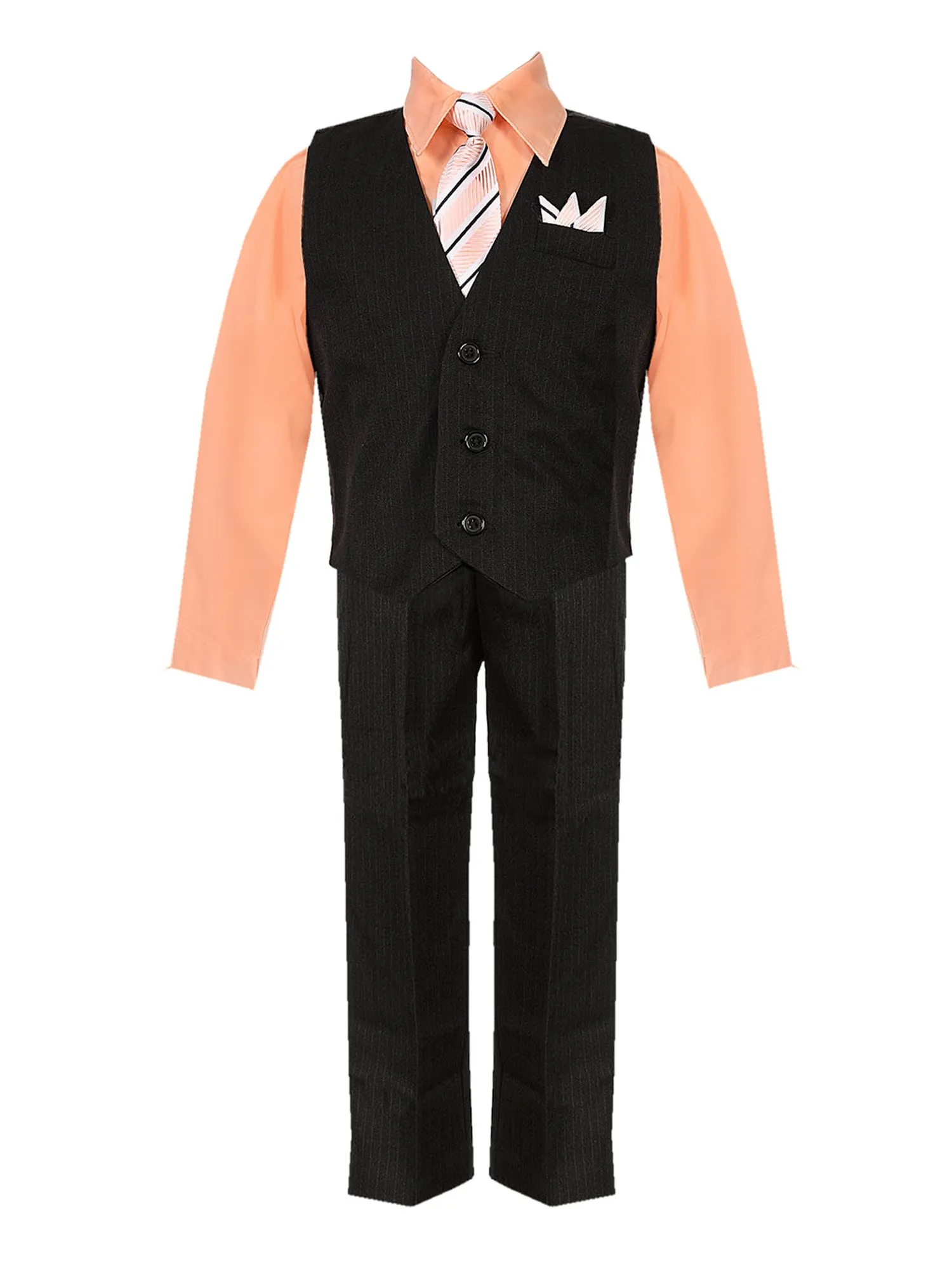 Baby Boys Multi Color Shirt Necktie Striped Pants Vest Suit 6-24M