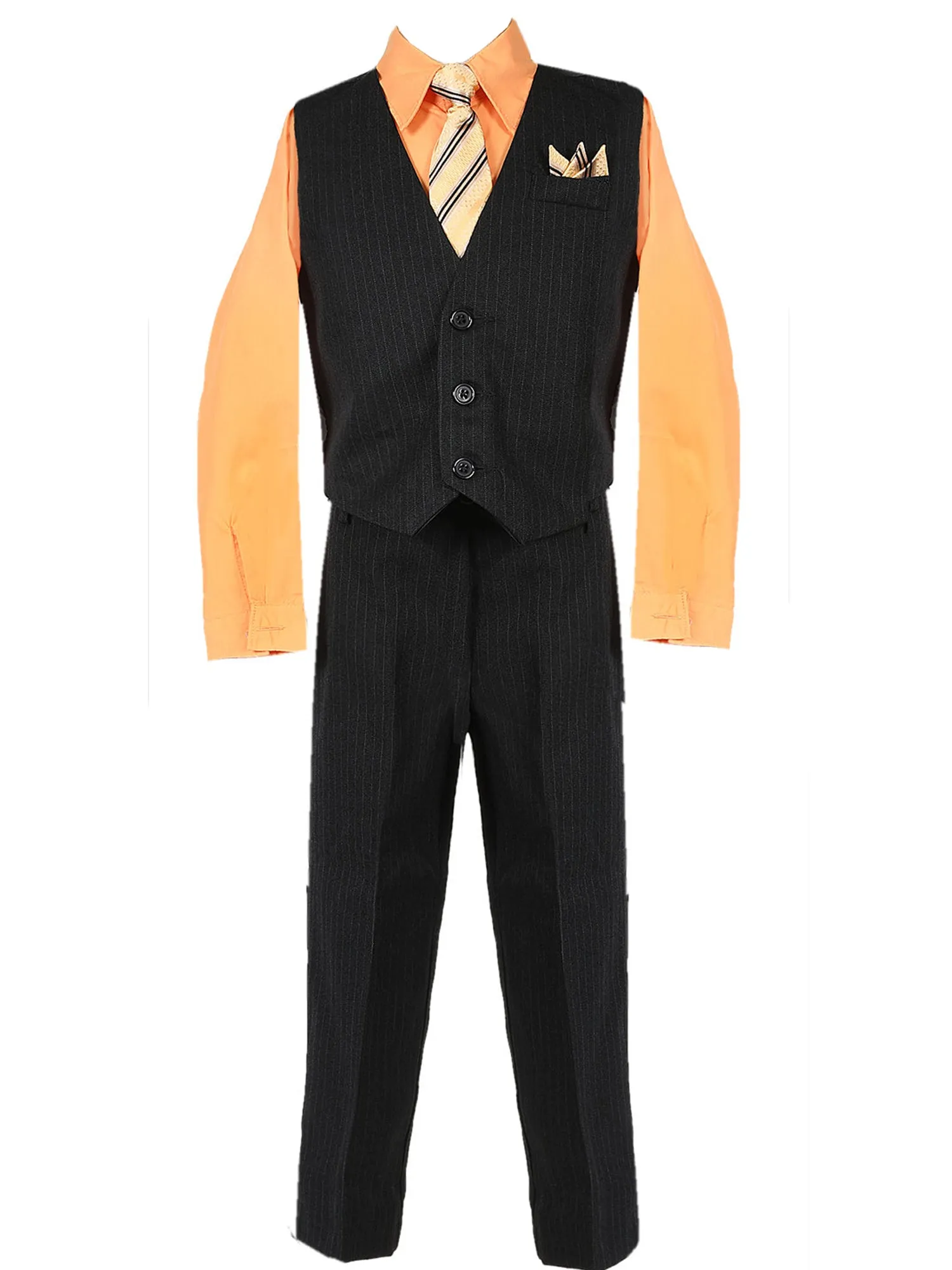 Baby Boys Multi Color Shirt Necktie Striped Pants Vest Suit 6-24M