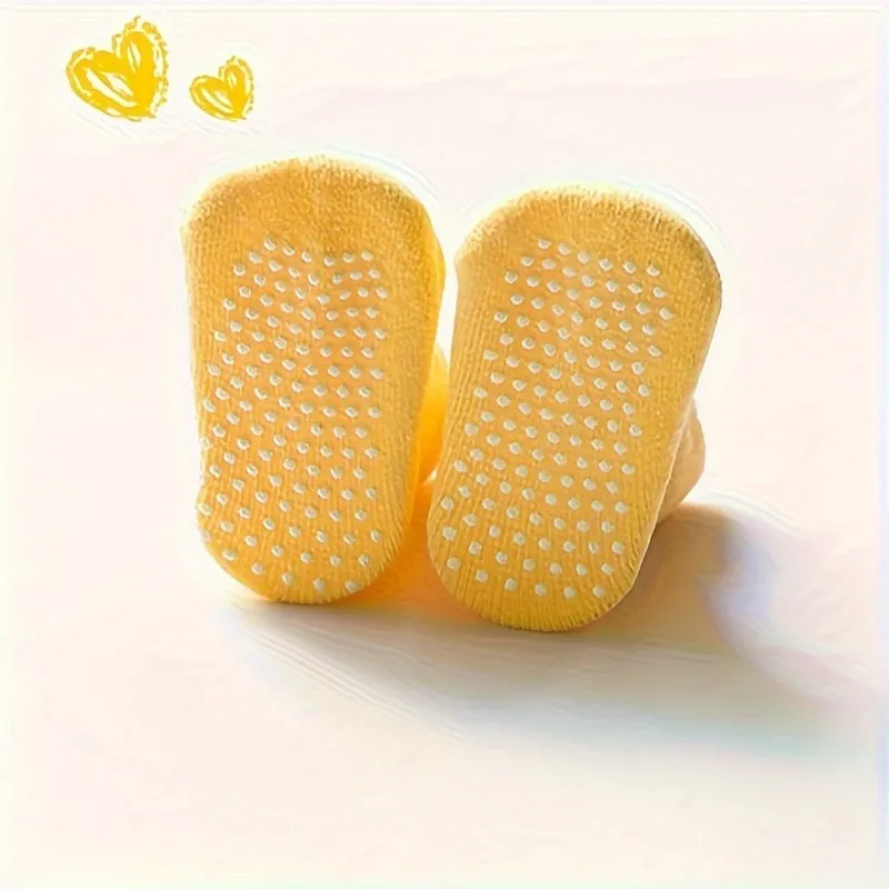 Baby Girl's Non-slip Winter Solid Color Plush Sleep Socks Thickened Warm Home Floor Socks