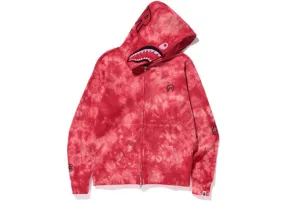 BAPE Tie Dye Shark Wide Full Zip Hoodie Red