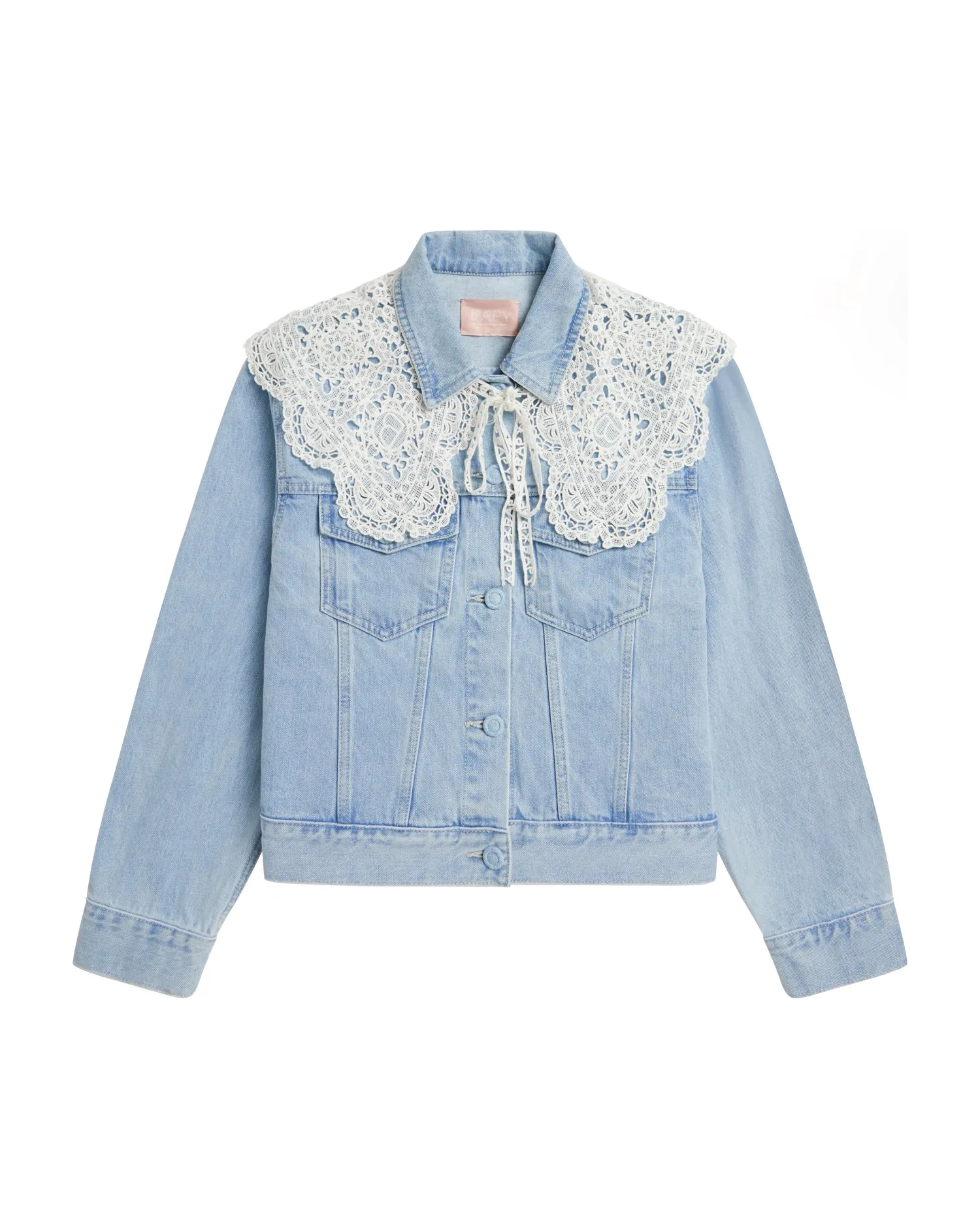 BAPY LACE-PATCHED DENIM JACKET LADIES