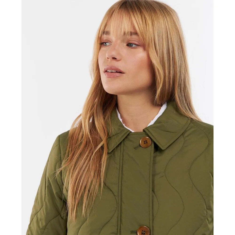 Barbour Astley Ladies Quilted Coat - Dark Moss