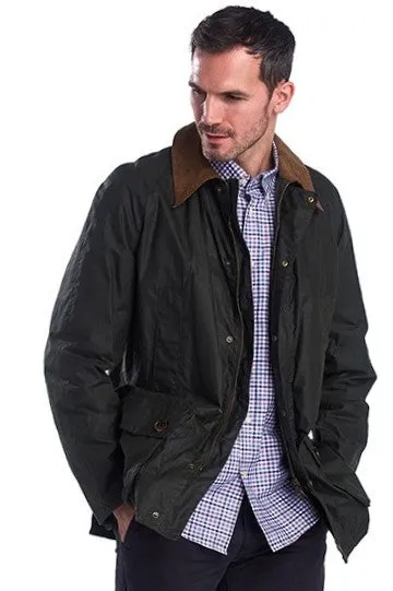 Barbour Hopsack-Mens Wax Jacket-Lightweight-Forest Green-MWX1633GN52