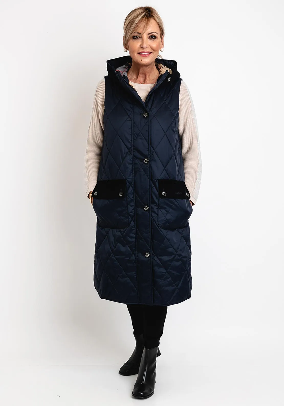 Barbour Womens Mickley Quilted Gilet, Navy