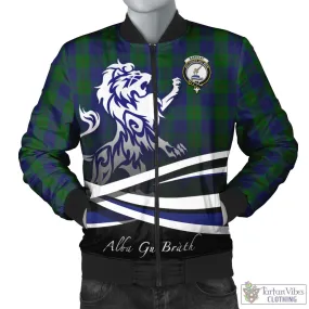 Barclay Tartan Bomber Jacket with Alba Gu Brath Regal Lion Emblem