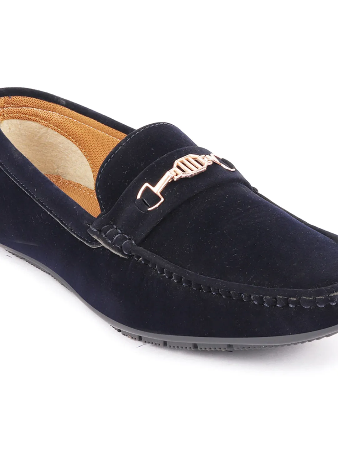 Basics Men Navy Blue Horsebit Buckle Outdoor Comfort Loafer Shoes