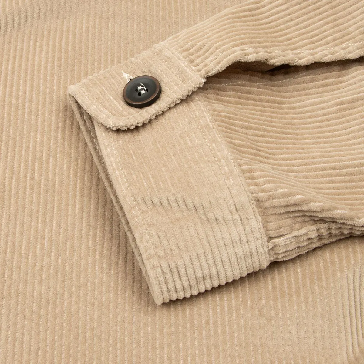 Beige Cotton Corduroy Overshirt