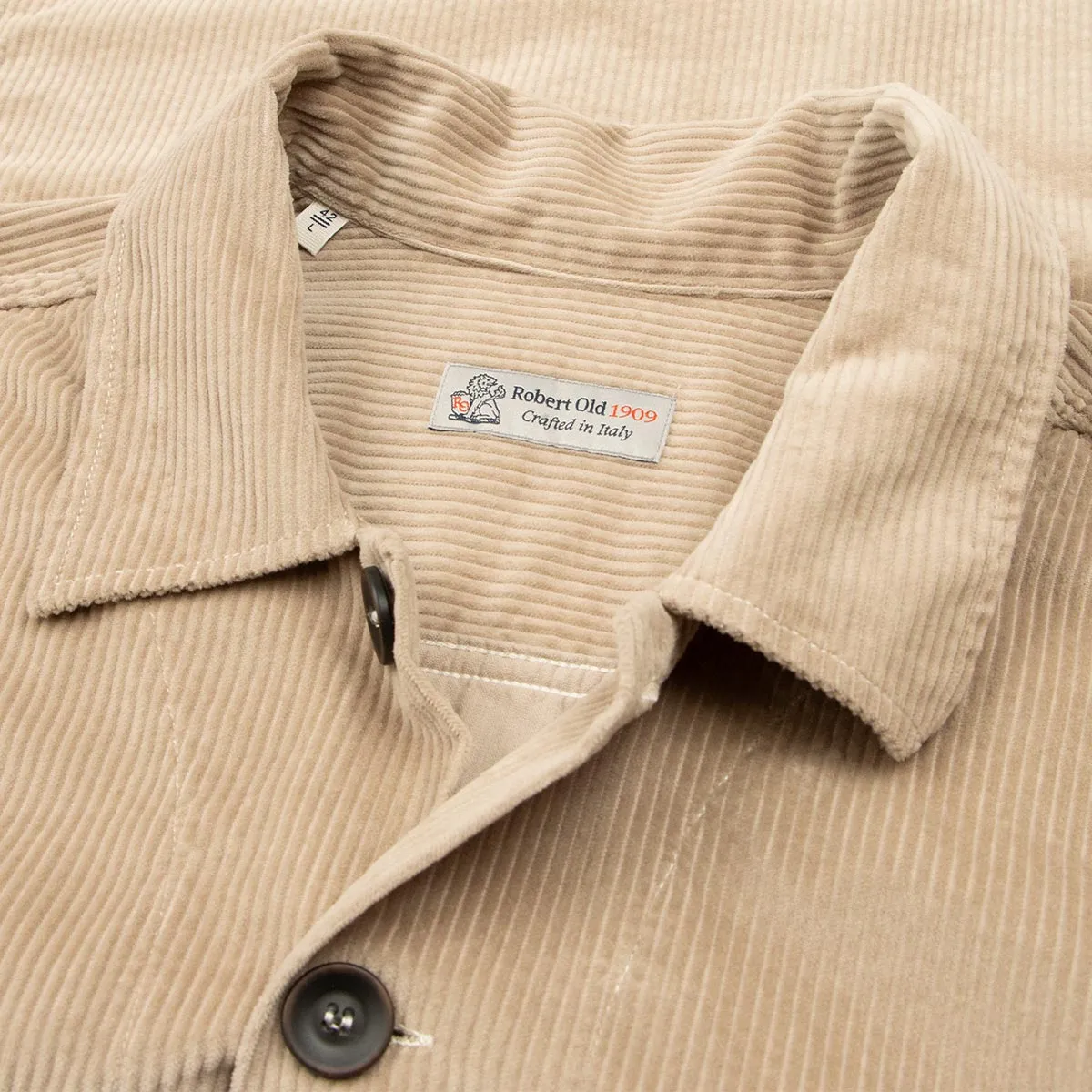 Beige Cotton Corduroy Overshirt