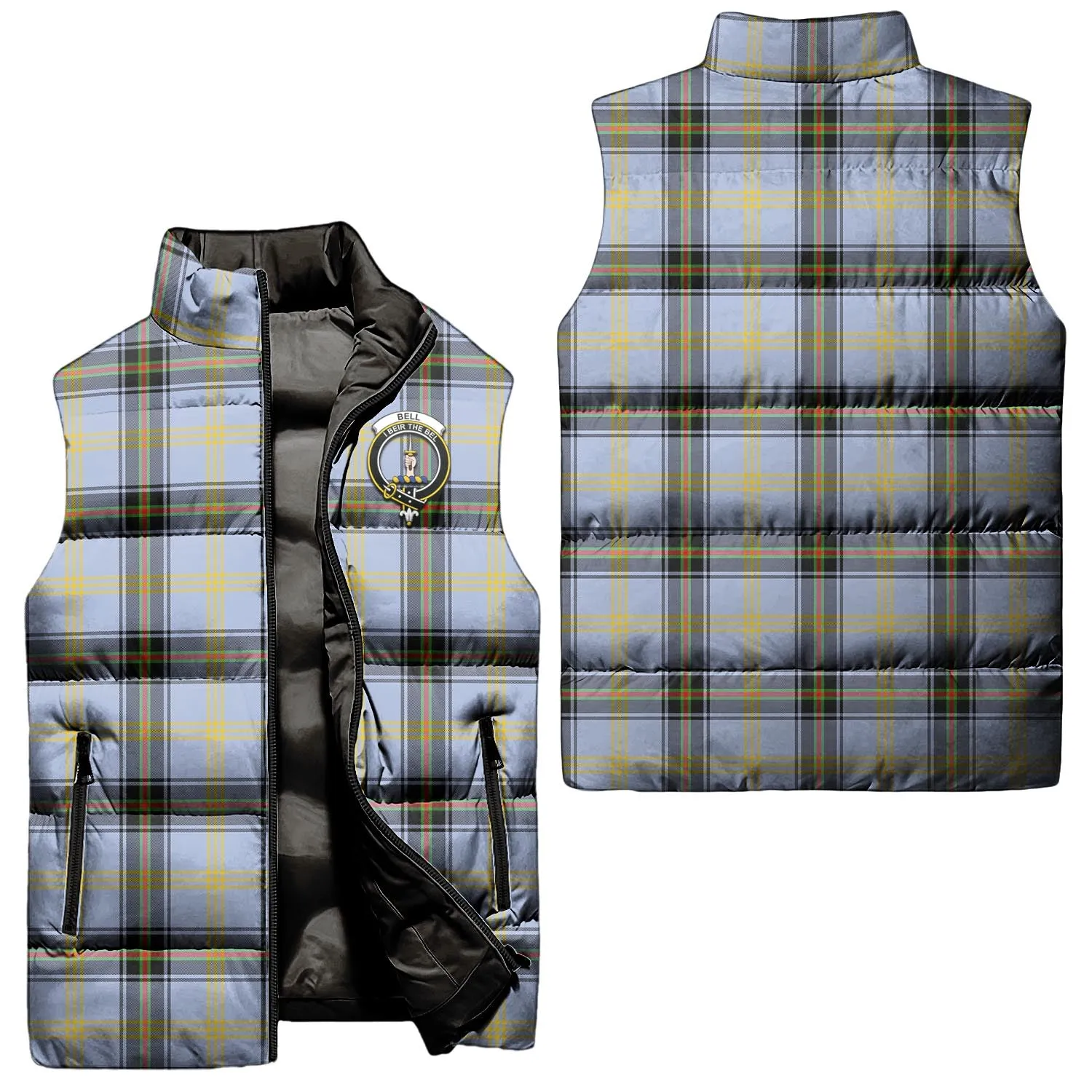 Bell Tartan Sleeveless Puffer Jacket with Family Crest