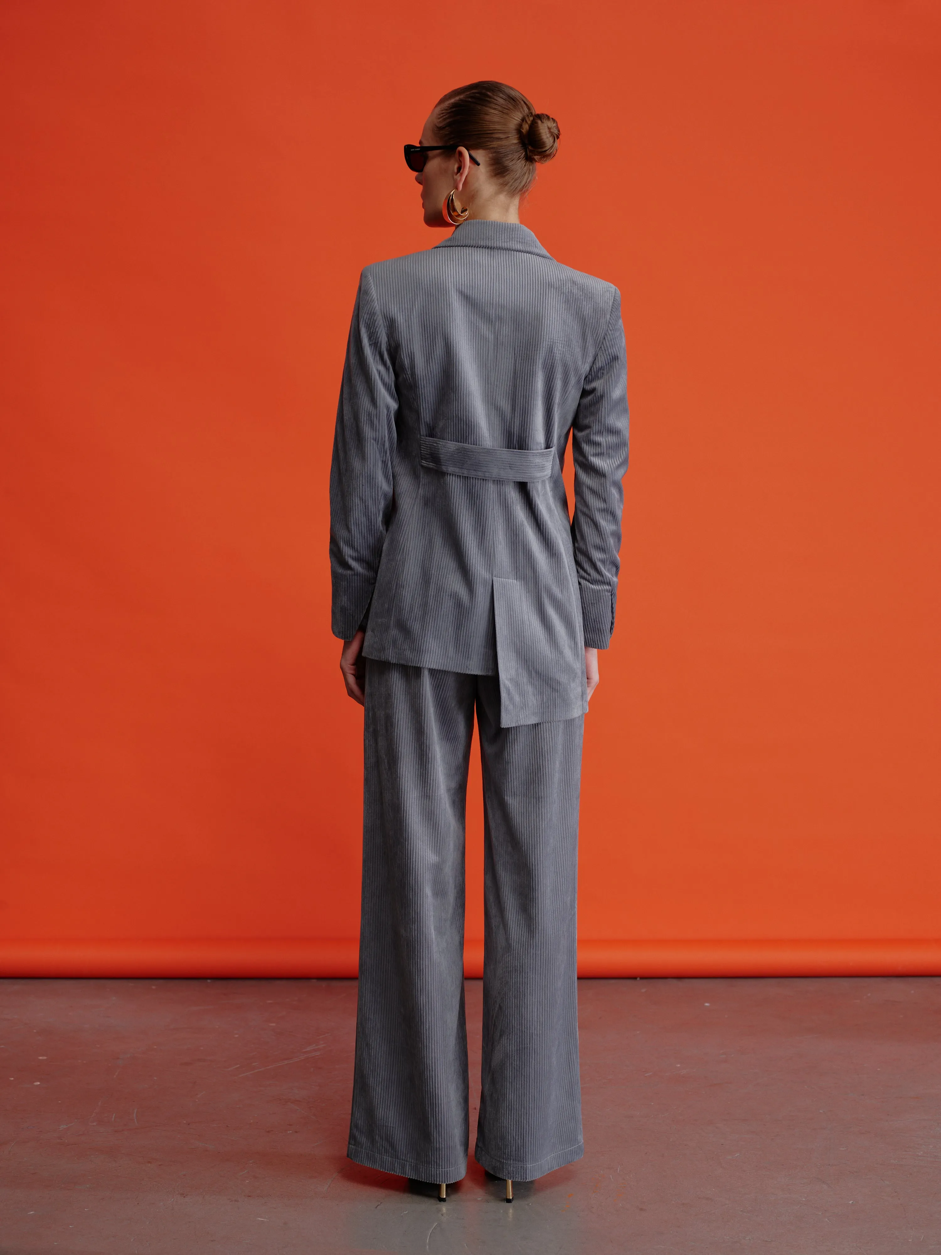 Bicolle Corduroy Trousers In Grey