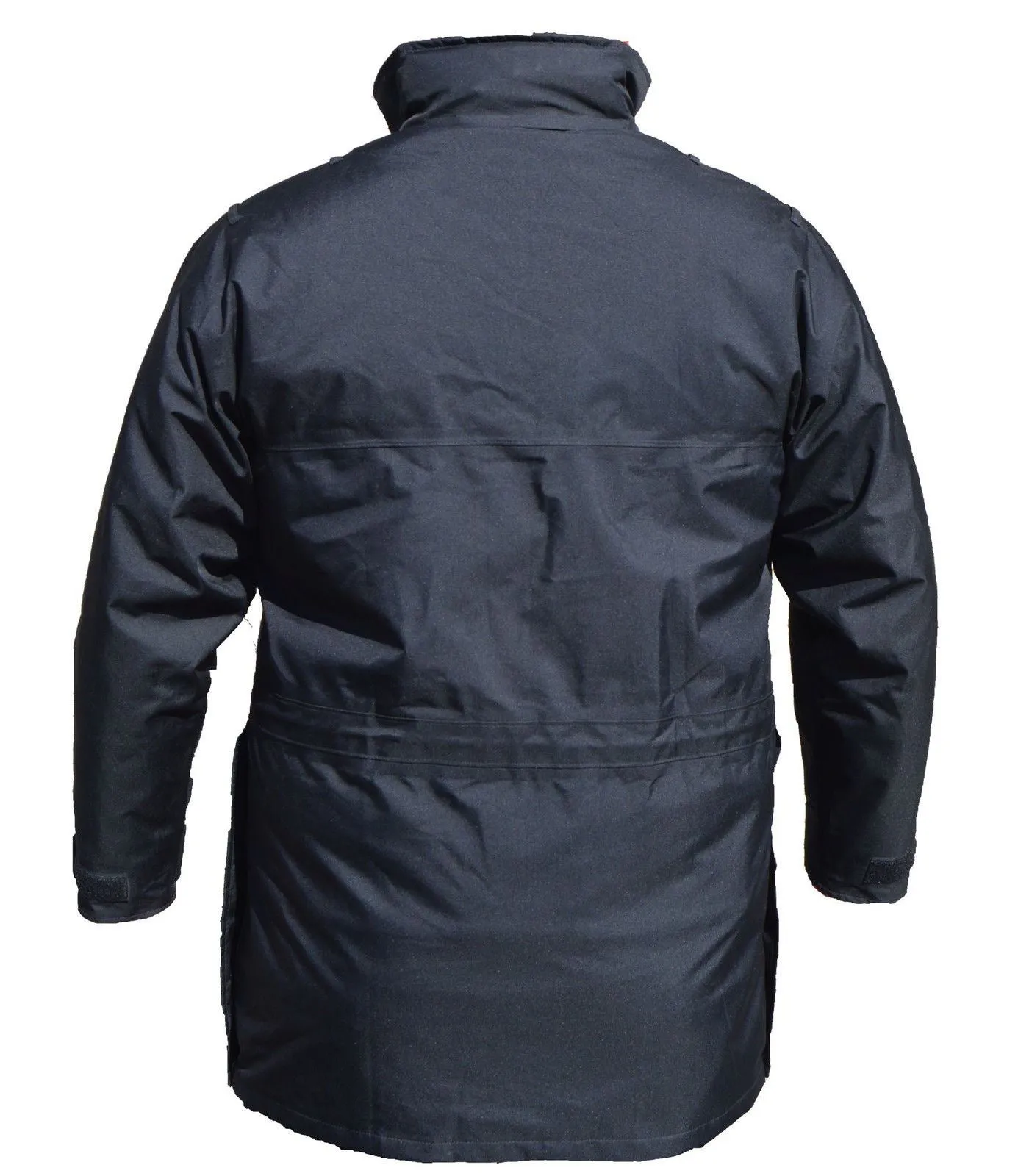 Black 3/4 Length Waterproof Hooded Rain Coat Security Events Marshal BPC01A