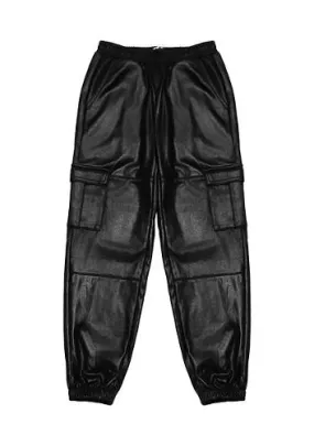 Black Metallic Cargo Sweatpant