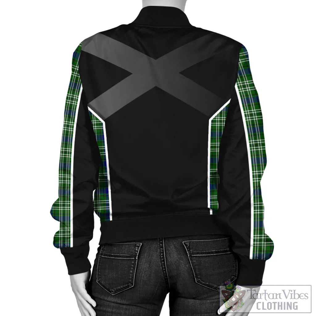 Blackadder Tartan Bomber Jacket with Family Crest and Scottish Thistle Vibes Sport Style