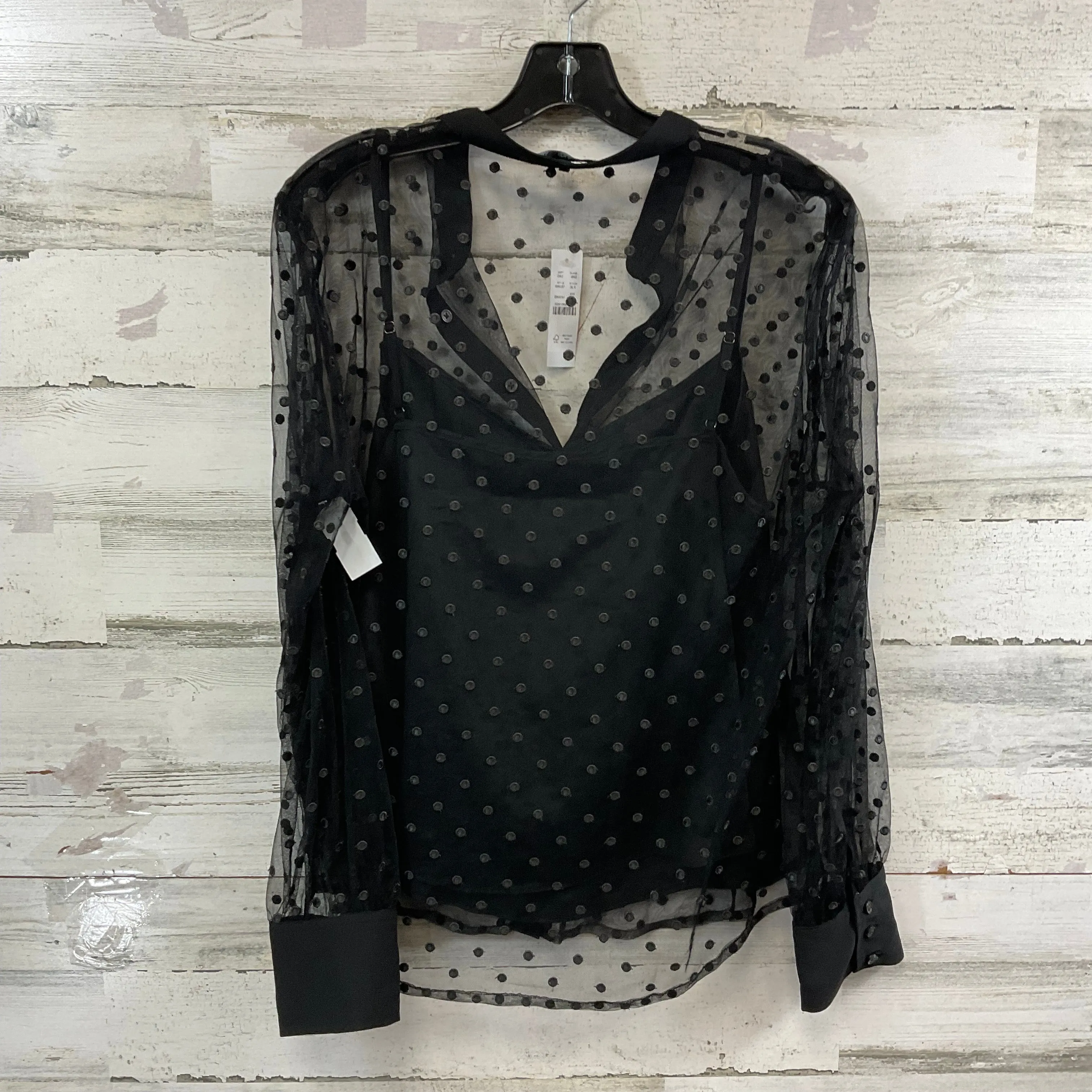 Blouse Long Sleeve By J. Crew In Black, Size: L