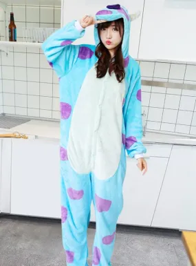 BLUE CUTE CARTOON CONJOINED PAJAMAS SULLIVAN BLUE COW