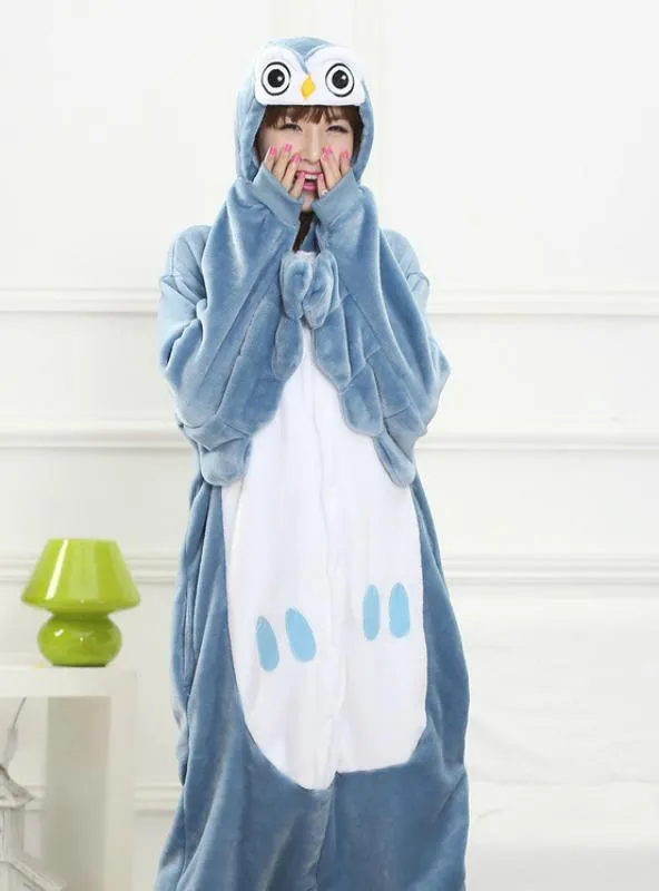 BLUE OWL COSTUME PAJAMAS SLEEPWEAR ONESIE