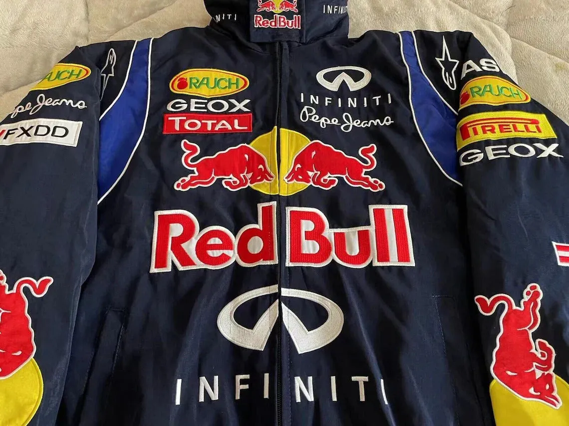 Blue Red Bull Vintage Racing Jacket