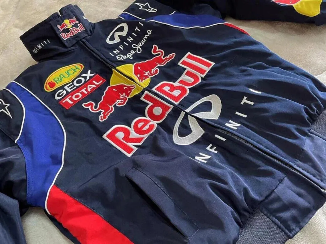 Blue Red Bull Vintage Racing Jacket