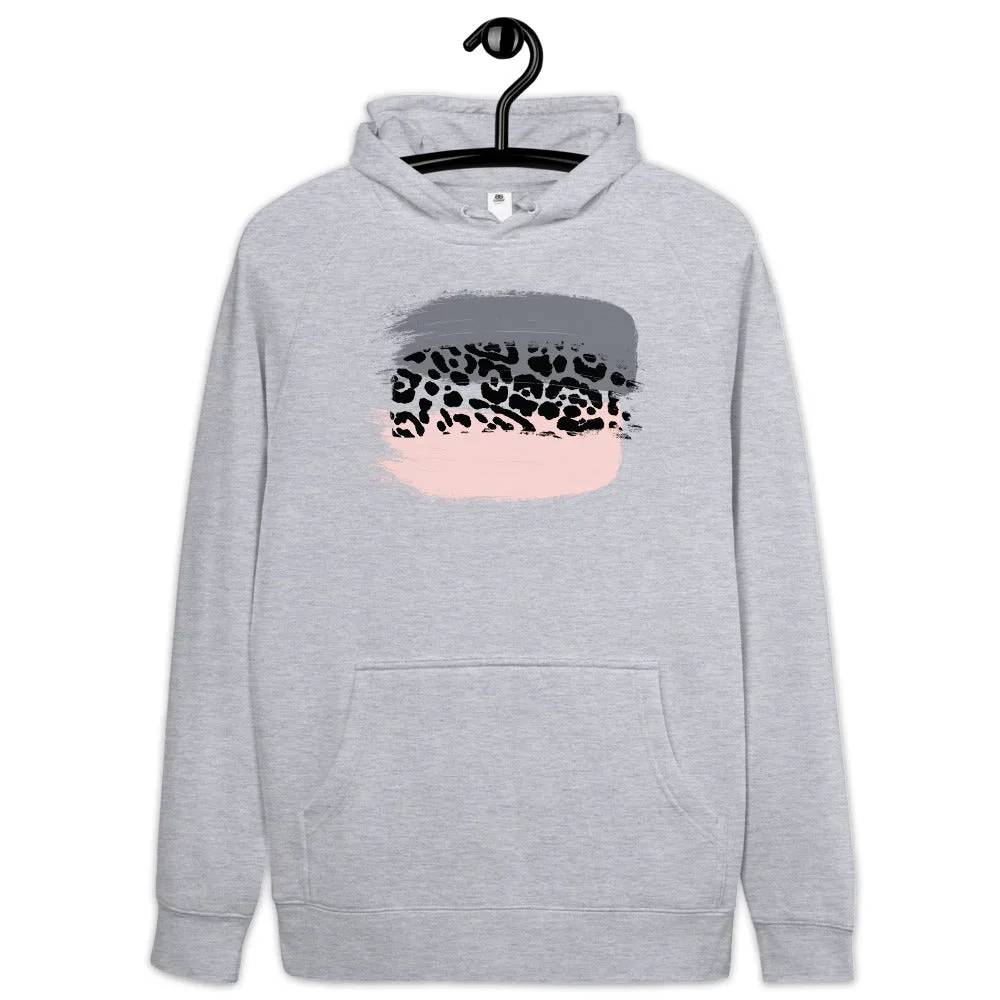 Blush Leopard Print AS Colour Hoodie in Grey Marle or White