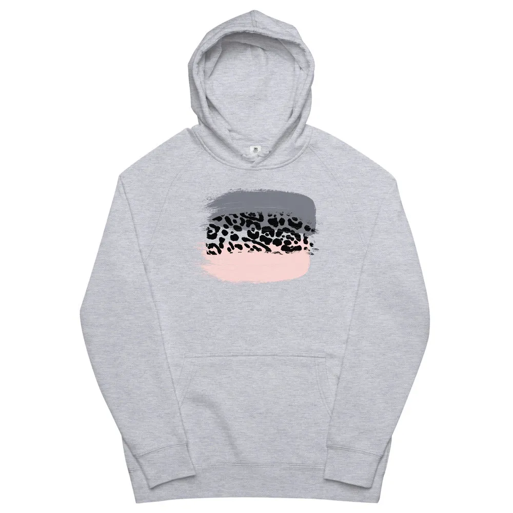 Blush Leopard Print AS Colour Hoodie in Grey Marle or White