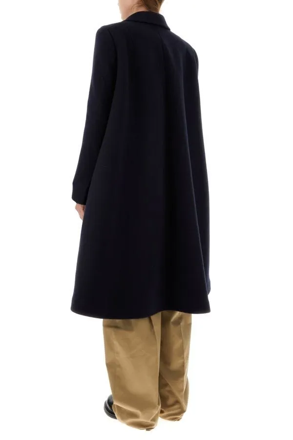 BOTTEGA VENETA | Midnight blue wool blend cape coat