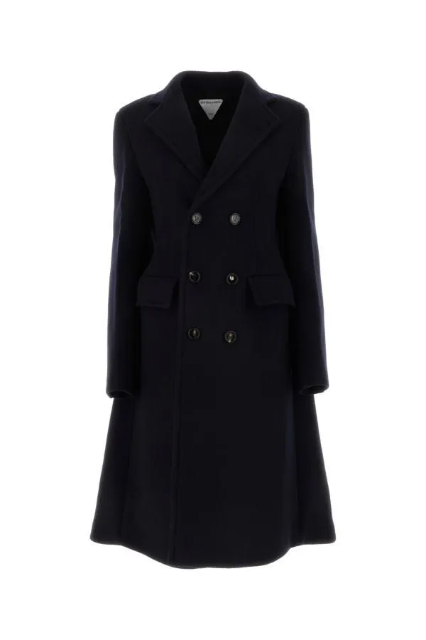 BOTTEGA VENETA | Midnight blue wool blend cape coat