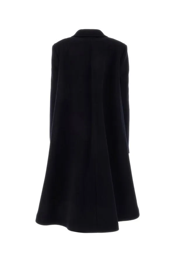 BOTTEGA VENETA | Midnight blue wool blend cape coat