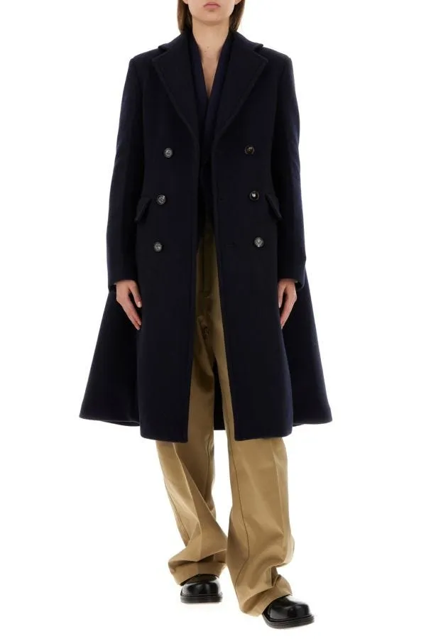 BOTTEGA VENETA | Midnight blue wool blend cape coat