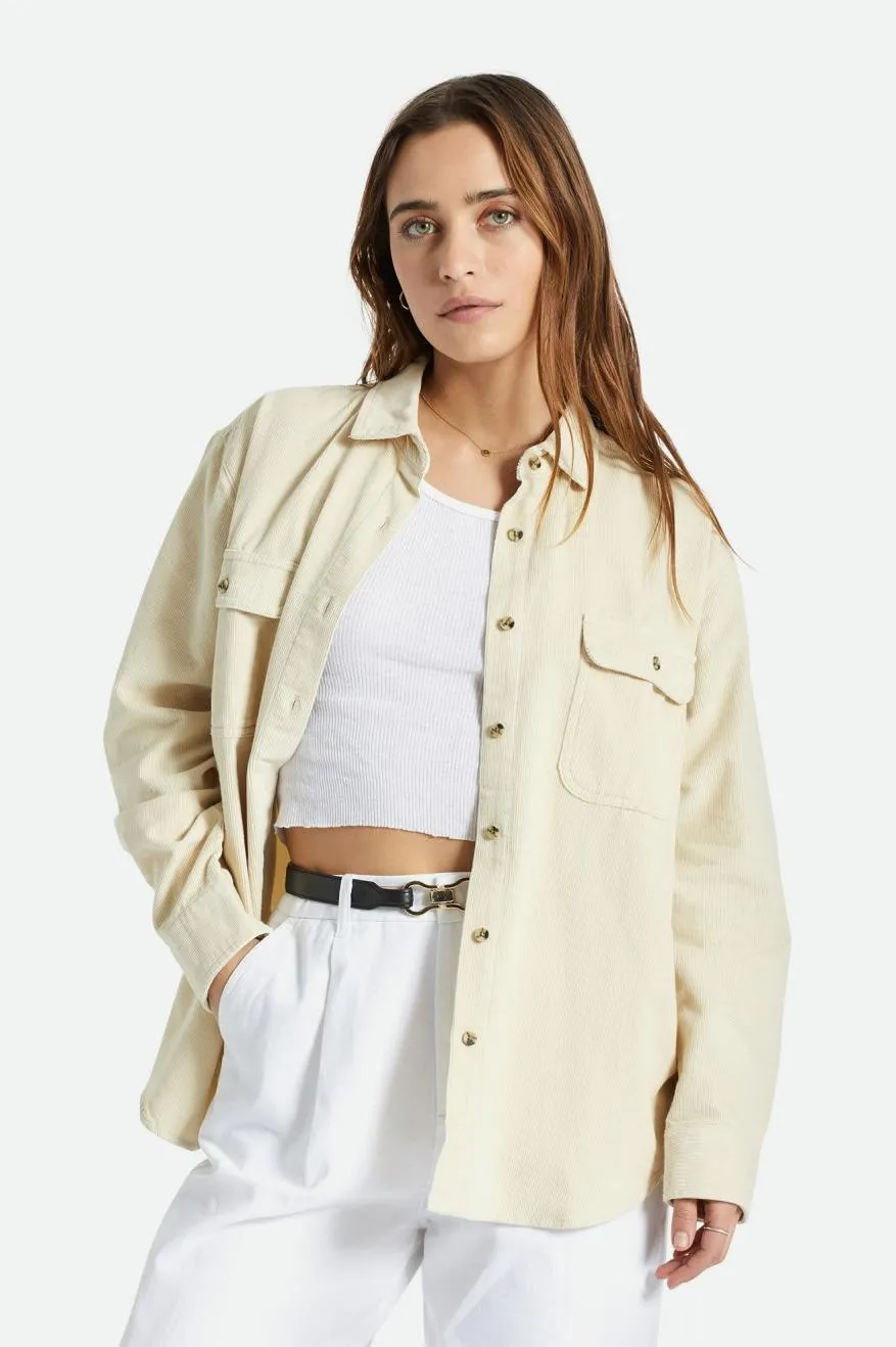 Bowery Boyfriend Corduroy Overshirt - Whitecap