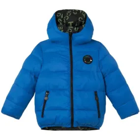 Boys Blue & Black Reversible Puffer Jacket