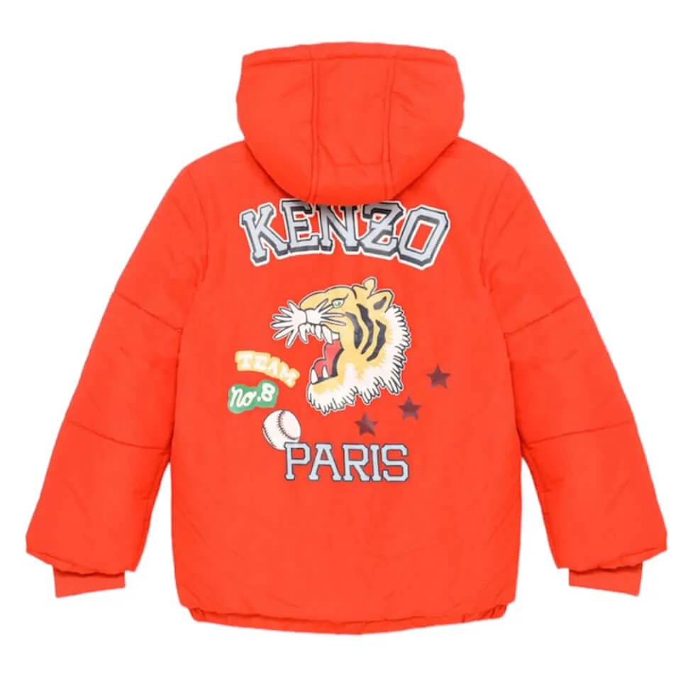 Boys Orange Puffer Coat