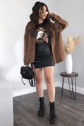 Brown Oversized Fit Corduroy Shirt - Brina